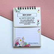 Çiçekli İsme Özel Defter ve Anahtarlık resmi