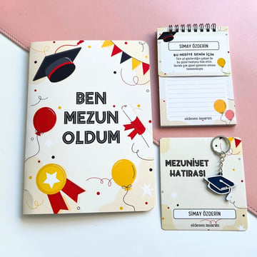 Mezuniyet model isme özel karne seti