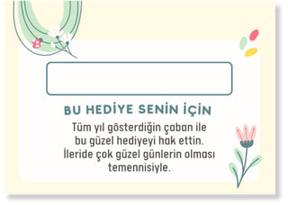 Çiçek temalı öğrenci isim kartı tasarımı